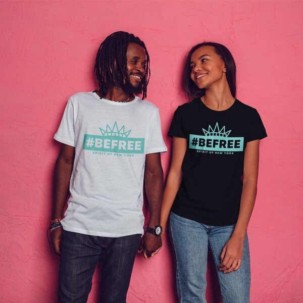 be free – Unisex Shirt “Spirit of New York” weiß