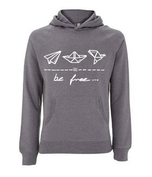 be free – Unisex Pullover Hoodie "melange grey"