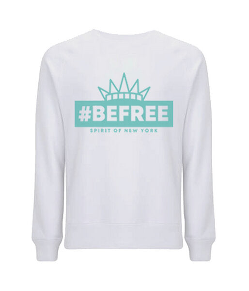 Kopie von be free – Unisex Sweatshirt “Spirit of New York” weiß